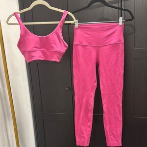 Lululemon Align Set – Pink Bra | size 6 | & Leggings | Size 4 | 25” Length
